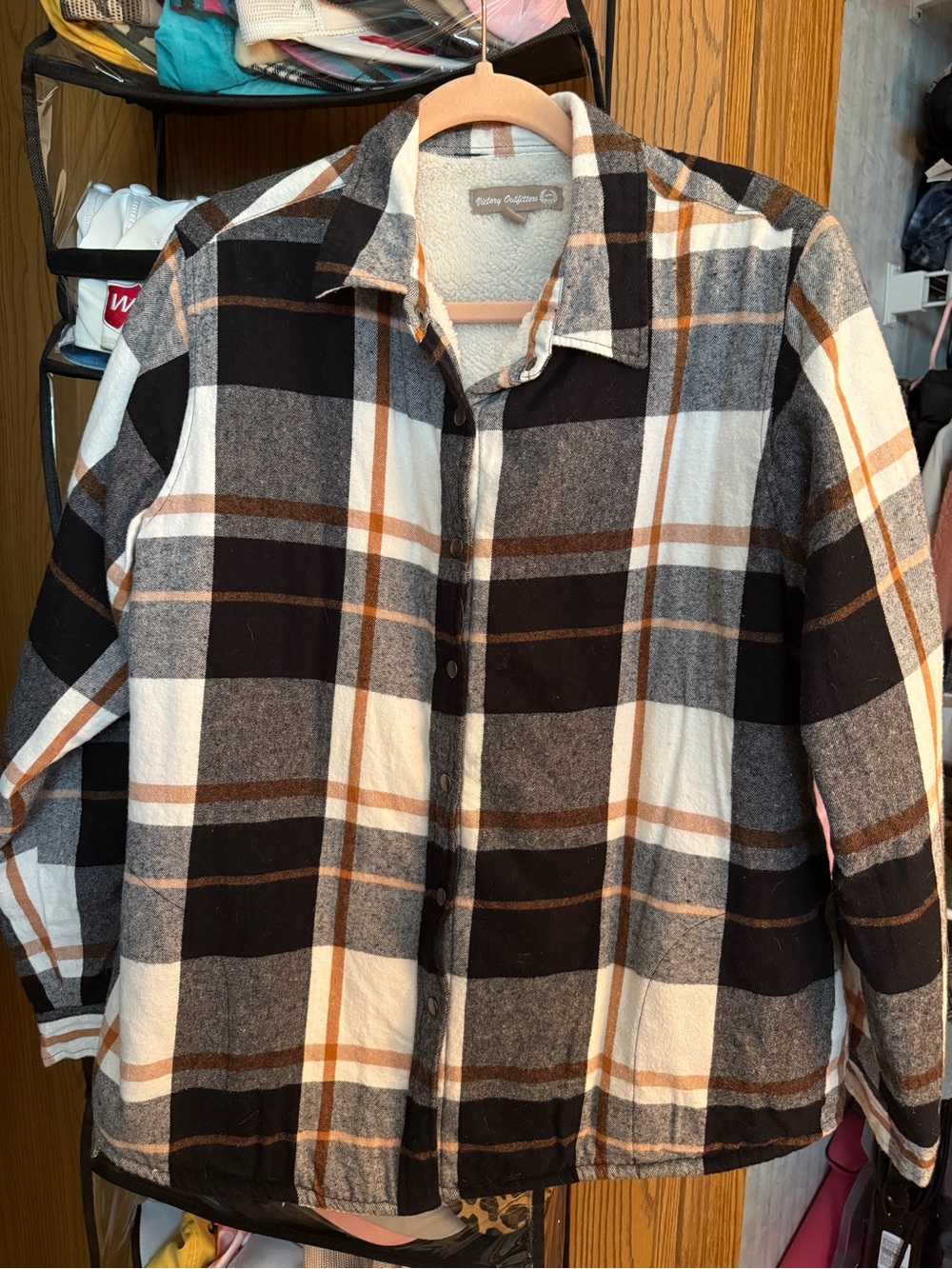Cozy Plaid Button-Up Shackleton - Black, White & Brown